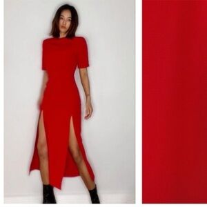 Zara Bold Red Midi Dress